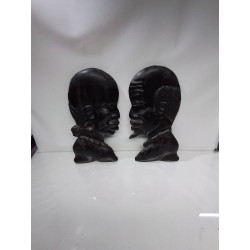 LOT VISAGES AFRICAIN BOIS