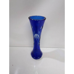 VASE CRISTAL CISELÉ BLEU