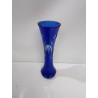 VASE CRISTAL CISELÉ BLEU