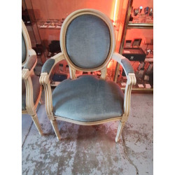 FAUTEUIL MÉDAILLON VELOURS...