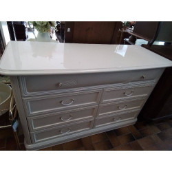 COMMODE LAQUÉ BLANC 4 TIROIRS 