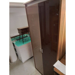 ARMOIRE 2 PORTES VERRE BRUN