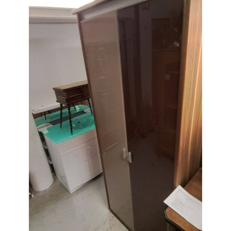 ARMOIRE 2 PORTES VERRE BRUN