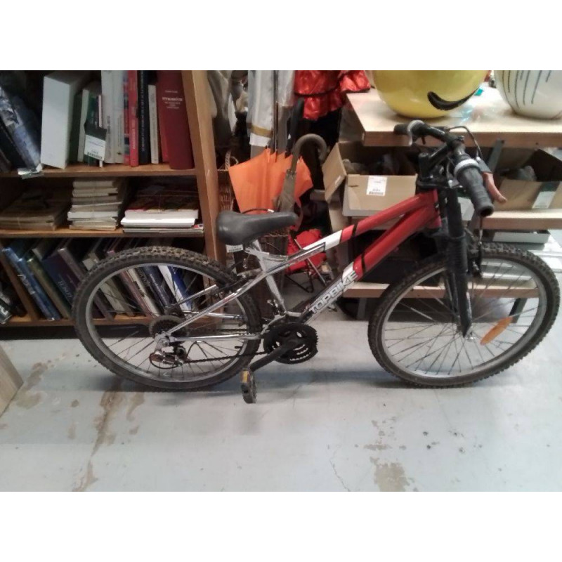 VELO ENFANT GRIS ROUGE TOP BIKE