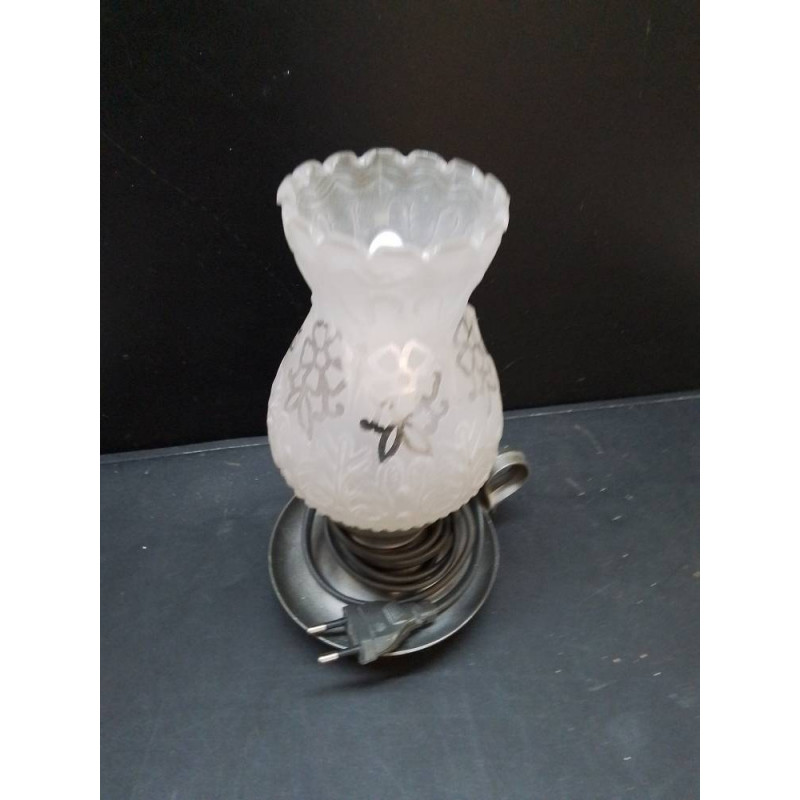LAMPE STYLE LAMPE A HUILE ÉTAIN VERRE