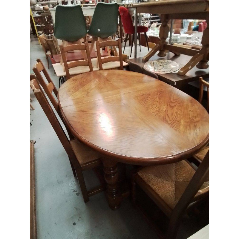 TABLE CHENE MASSIF + 2 ALLONGES