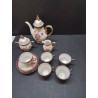 SERVICE A MOKA PORCELAINE BORD MAUVE DORÉ 
