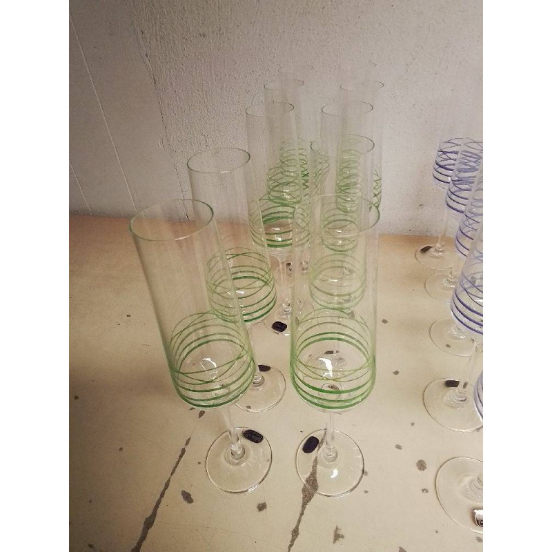 LOT DE 10 FLÛTES A CHAMPAGNE COLORÉES 