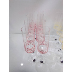 LOT DE 8 FLUTES A CHAMPAGNE COLORÉES 