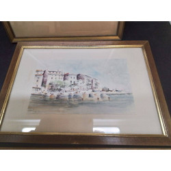 AQUARELLE PORT SIGNÉE 