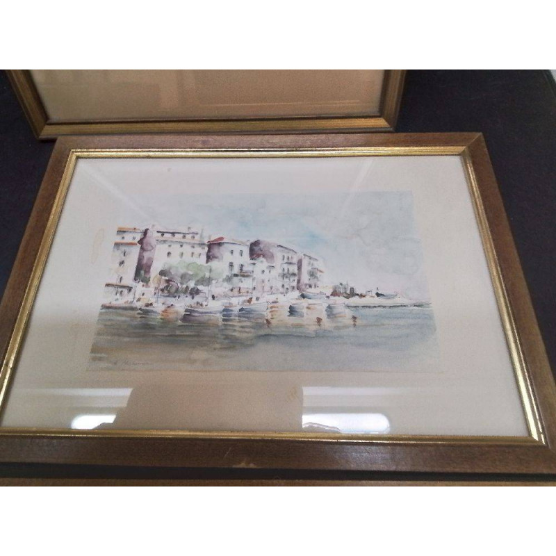 AQUARELLE PORT SIGNÉE 