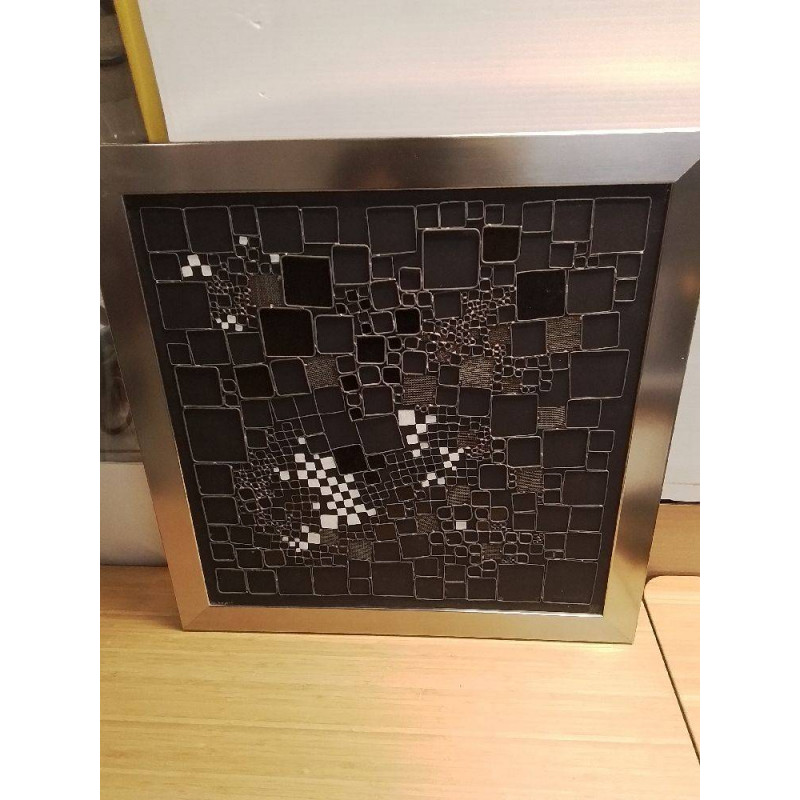 TABLEAU THILL METAL CADRE ARGENTÉ 