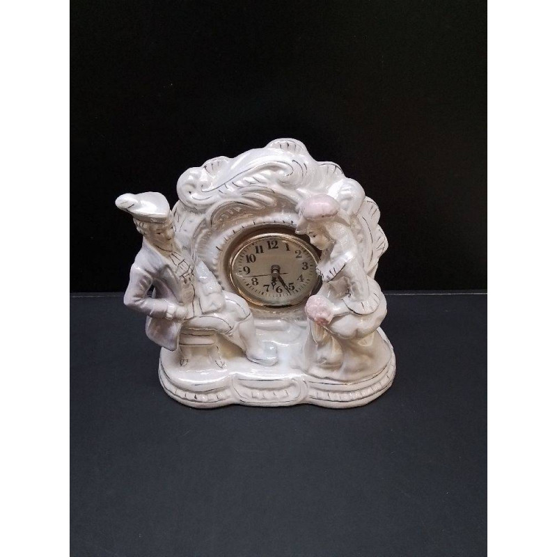 HORLOGE PORCELAINE DECOR ROMANTIQUE 