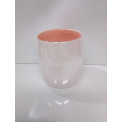 VASE VERRE BLANC SAUMON