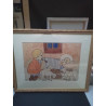 TOILE SIGNÉE F. RISCH SCENE ENFANTS