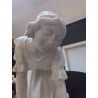 SCULPTURE ANCIENNE MARBRE BLANC SUR SOCLE