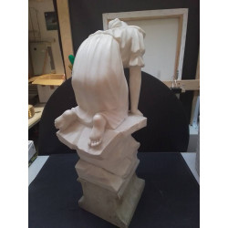 SCULPTURE ANCIENNE MARBRE BLANC SUR SOCLE