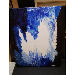 TABLEAU ABSTRAIT BLEU BLANC...