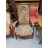FAUTEUIL VOLTAIRE TISSU FLEURI 