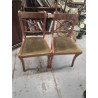 LOT DE 4 CHAISES ASSISES VELOURS VERT