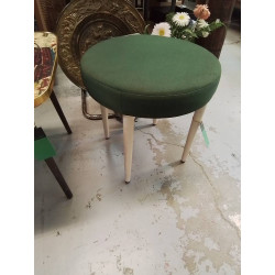TABOURET ROND TISSU VERT