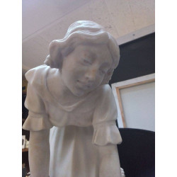SCULPTURE ANCIENNE MARBRE BLANC SUR SOCLE