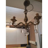LUSTRE LAITON 3 BRANCHES PAMPILLES 