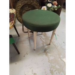 TABOURET ROND TISSU VERT