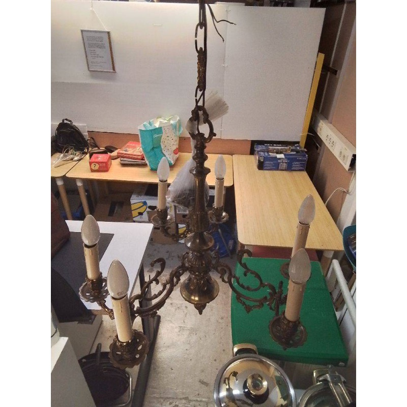 LUSTRE LAITON 6 FEUX 