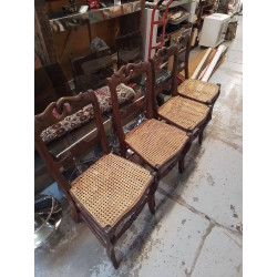 LOT DE 4 CHAISES CANNAGE 