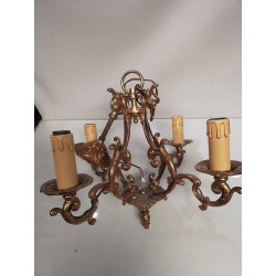 LUSTRE LAITON 4 FEUX 