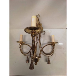 LUSTRE 3 FEUX METAL DORÉ 
