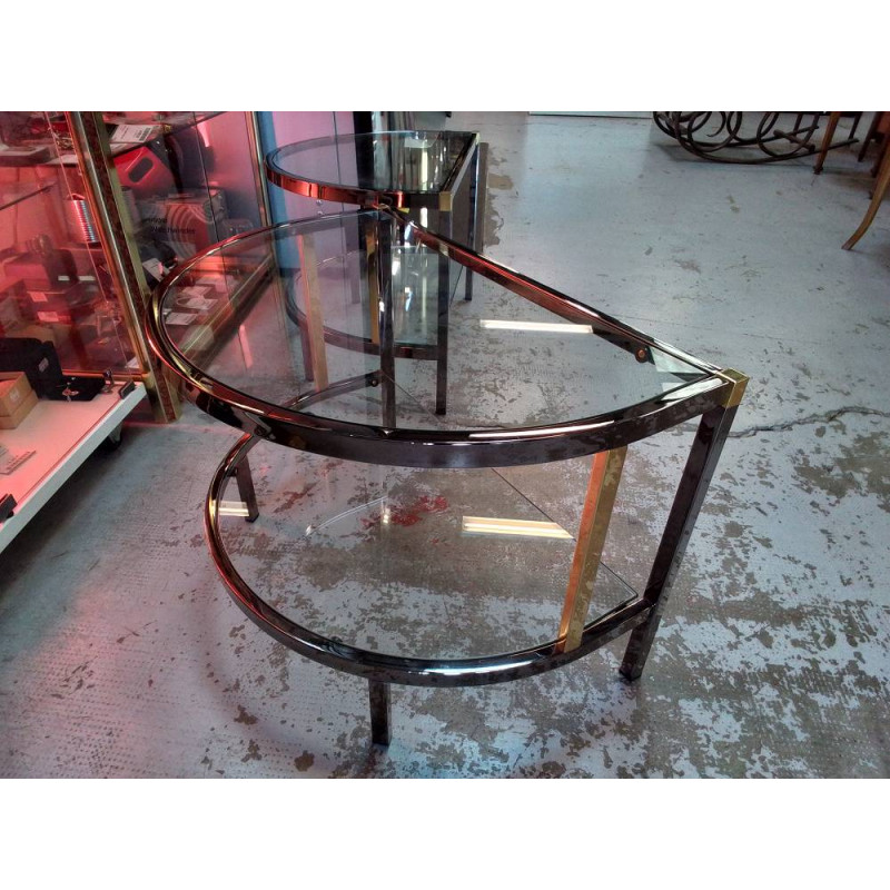 BOUT DE CANAPÉ/TABLE BASSE VERRE ET METAL 
