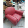SALON CLUB CUIR ROUGE 2+1+1