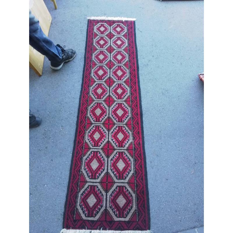 TAPIS DE COULOIR TON ROUGE 198X52