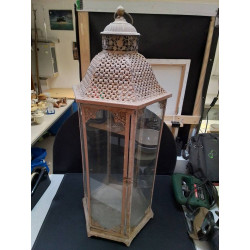 LANTERNE METAL ET VERRE 