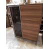 VITRINE MODERNE BOIS ET VERRE 2 PORTES 