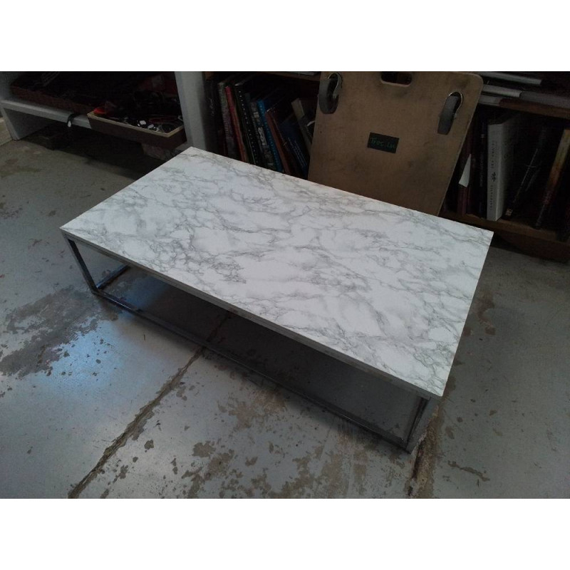 TABLE BASSE EFFET MARBRE 