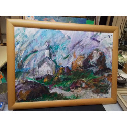 HUILE SUR TOILE EGLISE SIGNÉE F.SCHROEDER