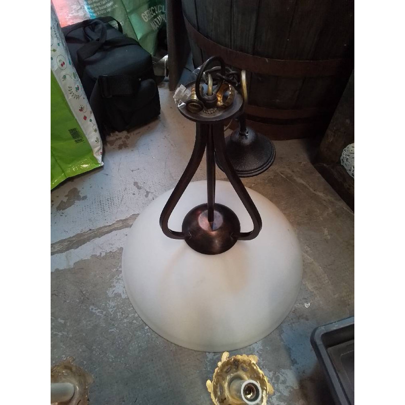 LUSTRE METAL ET VERRE 