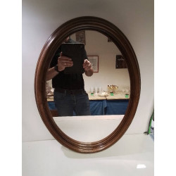 MIROIR OVALE STYLE BOIS