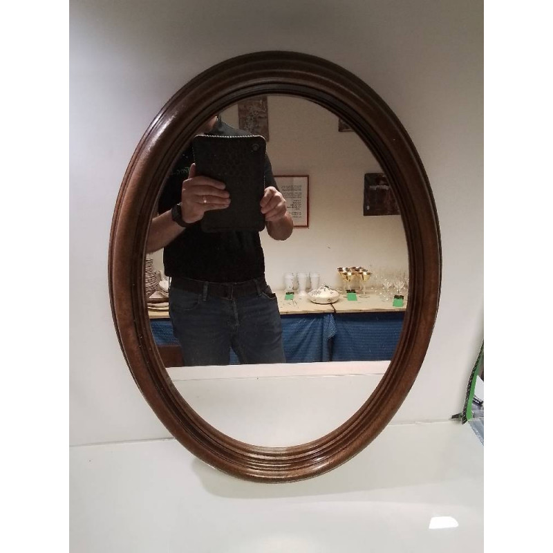 MIROIR OVALE STYLE BOIS