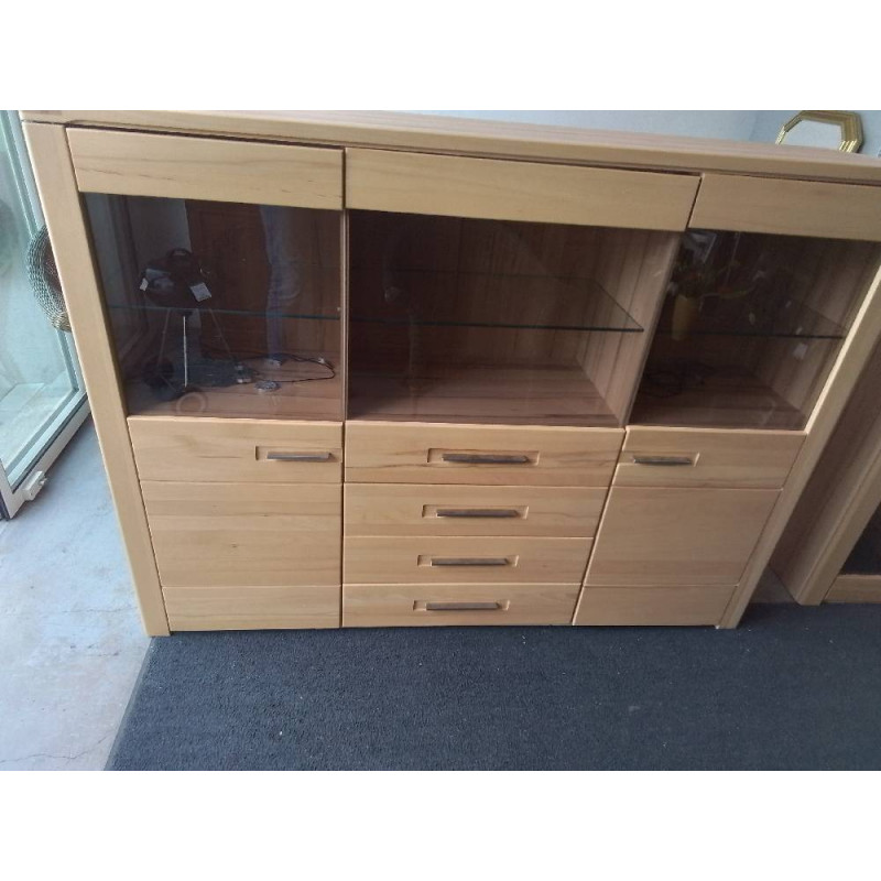 BUFFET MI HAUT VITRÉ 3 PORTES 3 TIROIRS