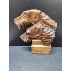 SCULPTURE BOIS CHIENS