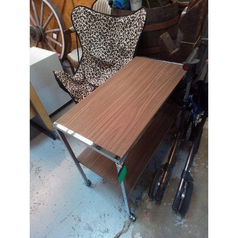 DESSERTE VINTAGE A ROULETTES 