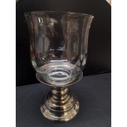 PHOTOPHORE VERRE PIED METAL 