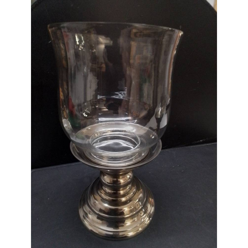 PHOTOPHORE VERRE PIED METAL 