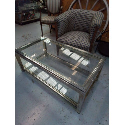TABLE BASSE METAL ET VERRE 