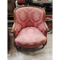BERGÈRE TISSU ROSE EN L’ETAT 
