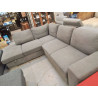 CANAPÉ D’ANGLE CONVERTIBLE TISSU GRIS